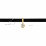 Velvet Solitaire Diamond Choker necklace, solid 18K gold, view 3 of 9