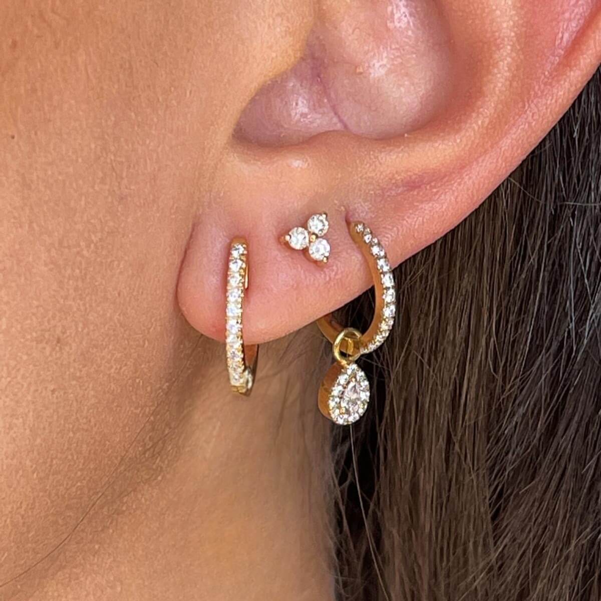 Verona Pear Hoop Earrings