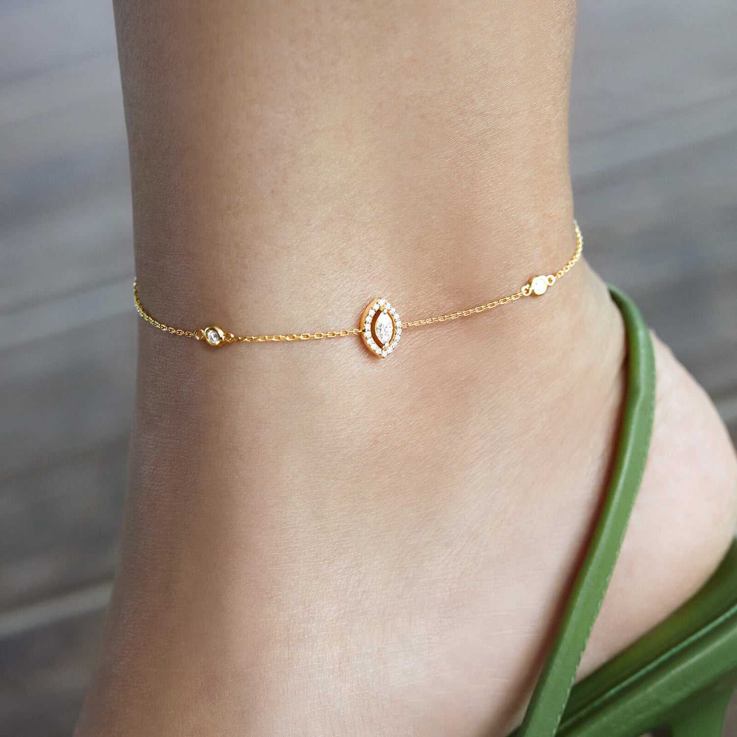 Verona Marquise Cut Anklet
