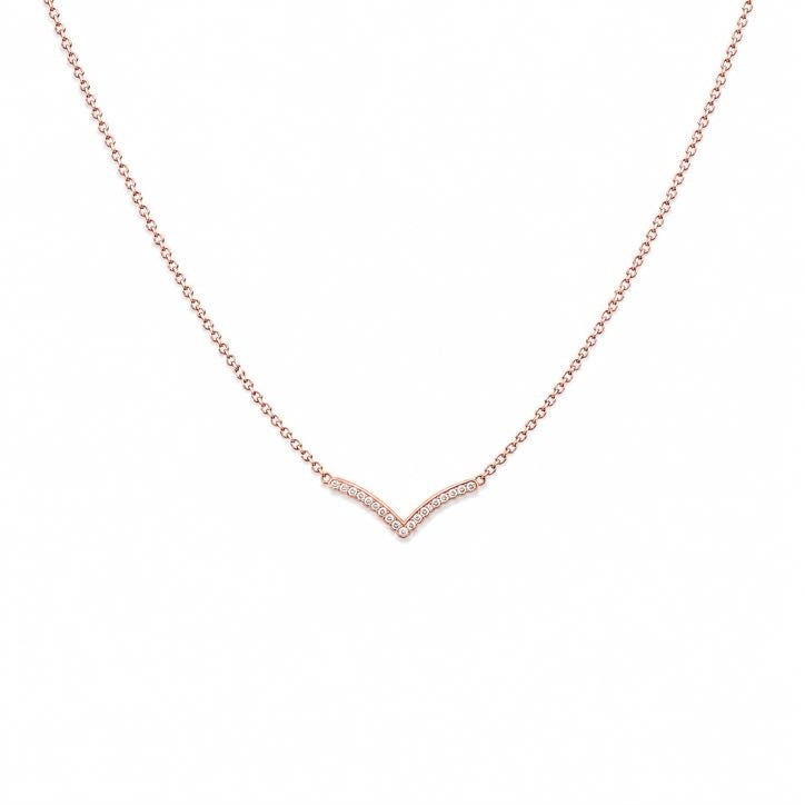 Diamond V Pendant Necklace – Victory, solid 18K gold, view 3 of 8