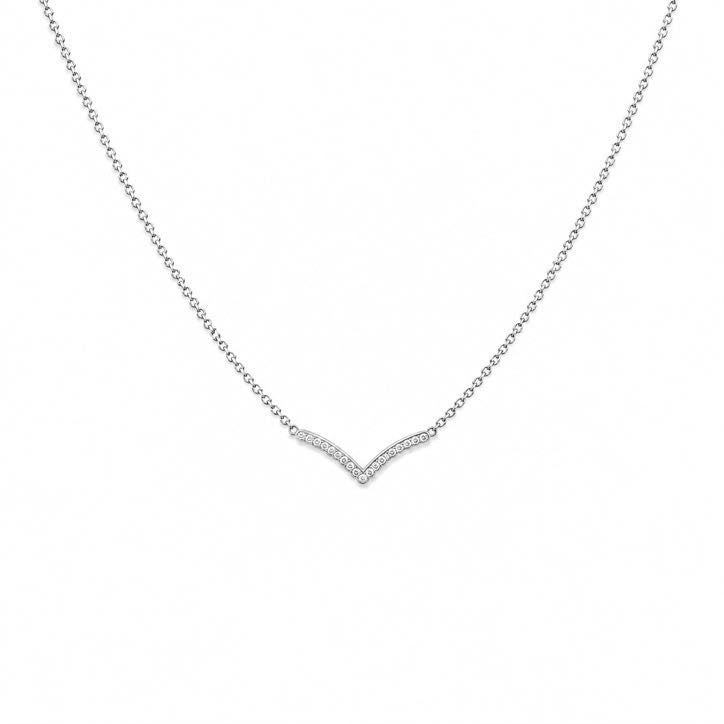 Diamond V Pendant Necklace – Victory, solid 18K gold, view 4 of 8