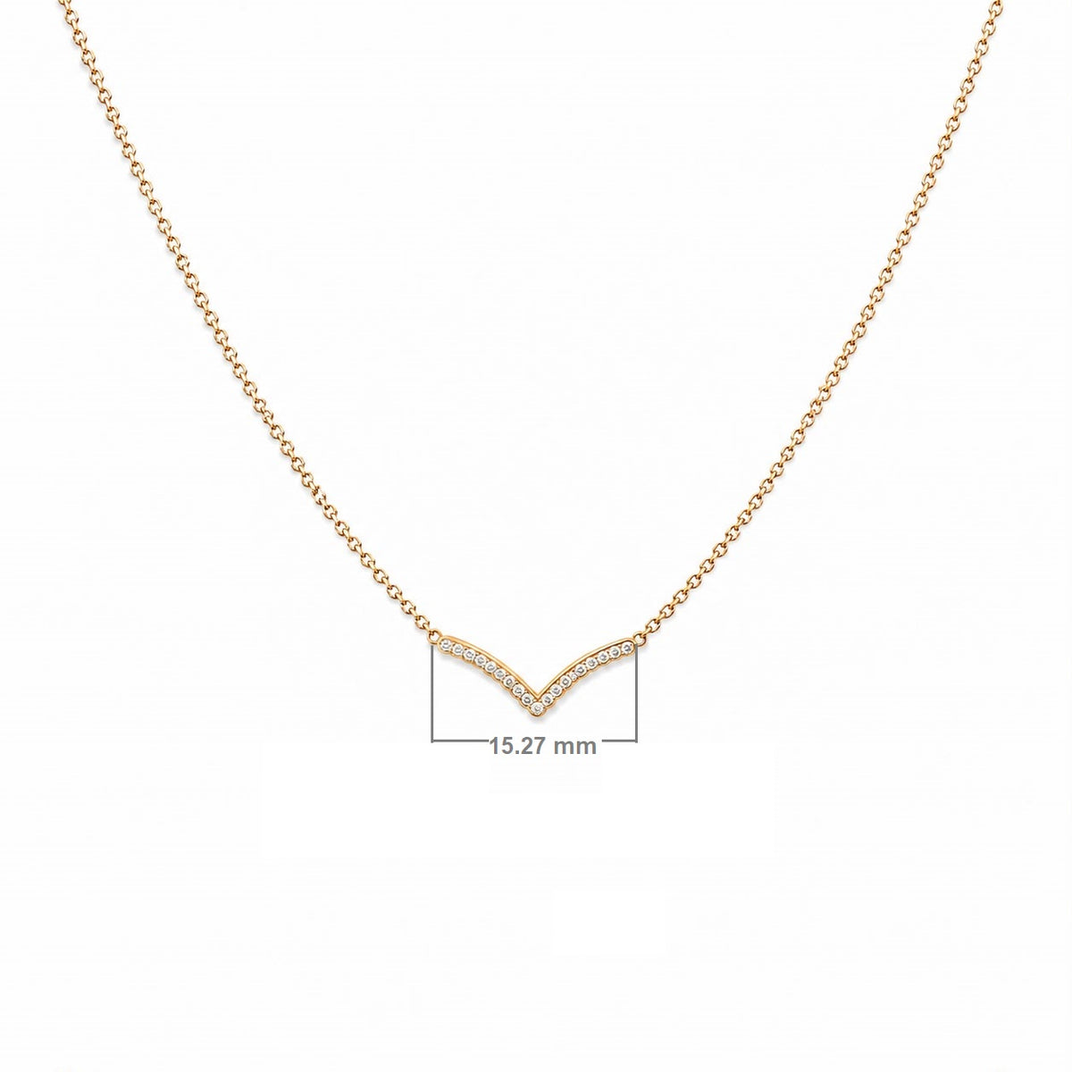 Diamond V Pendant Necklace – Victory, solid 18K gold, view 5 of 8