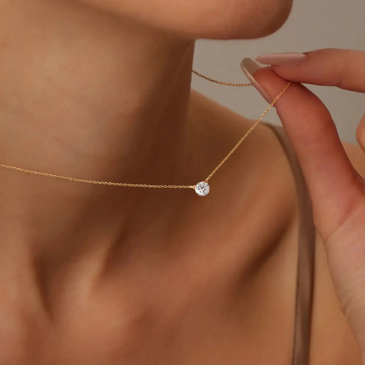 Solitaire Floating Necklace