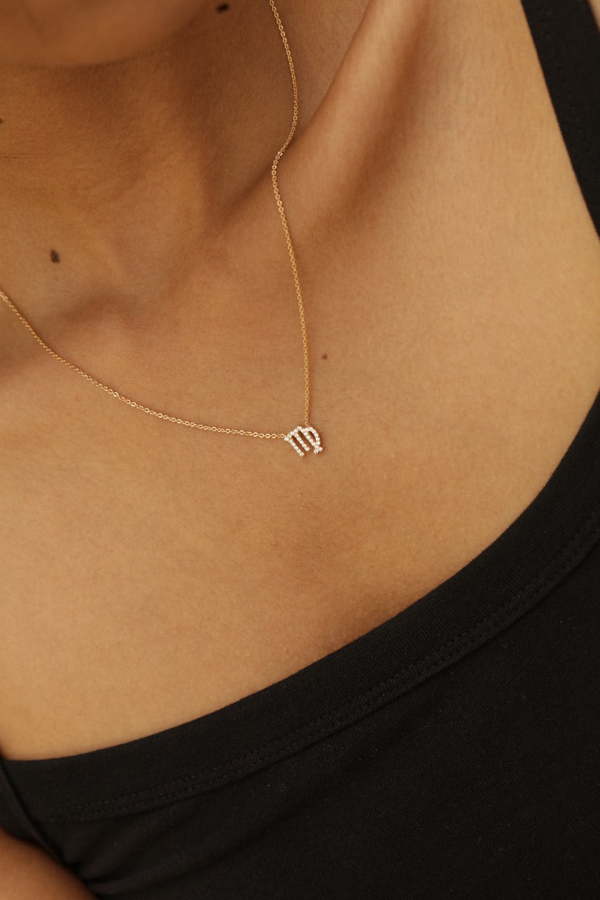 Zodiac Sign Diamond Necklace