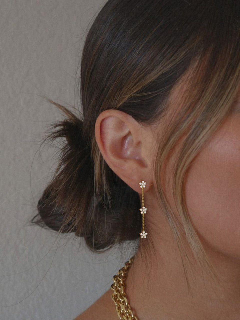 Fairy Flower Trilogy Stud Earrings