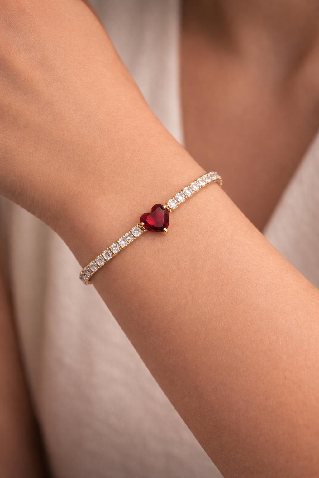 Scarlett Heart Tennis Bracelet