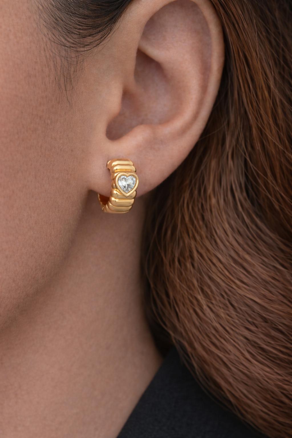 Hermes Heart Hoop Earrings