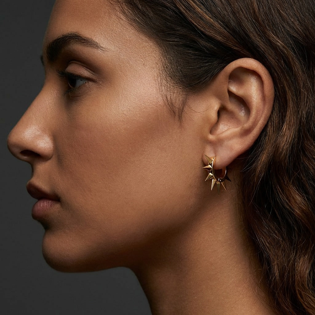Sun Peak Hoop Earrings