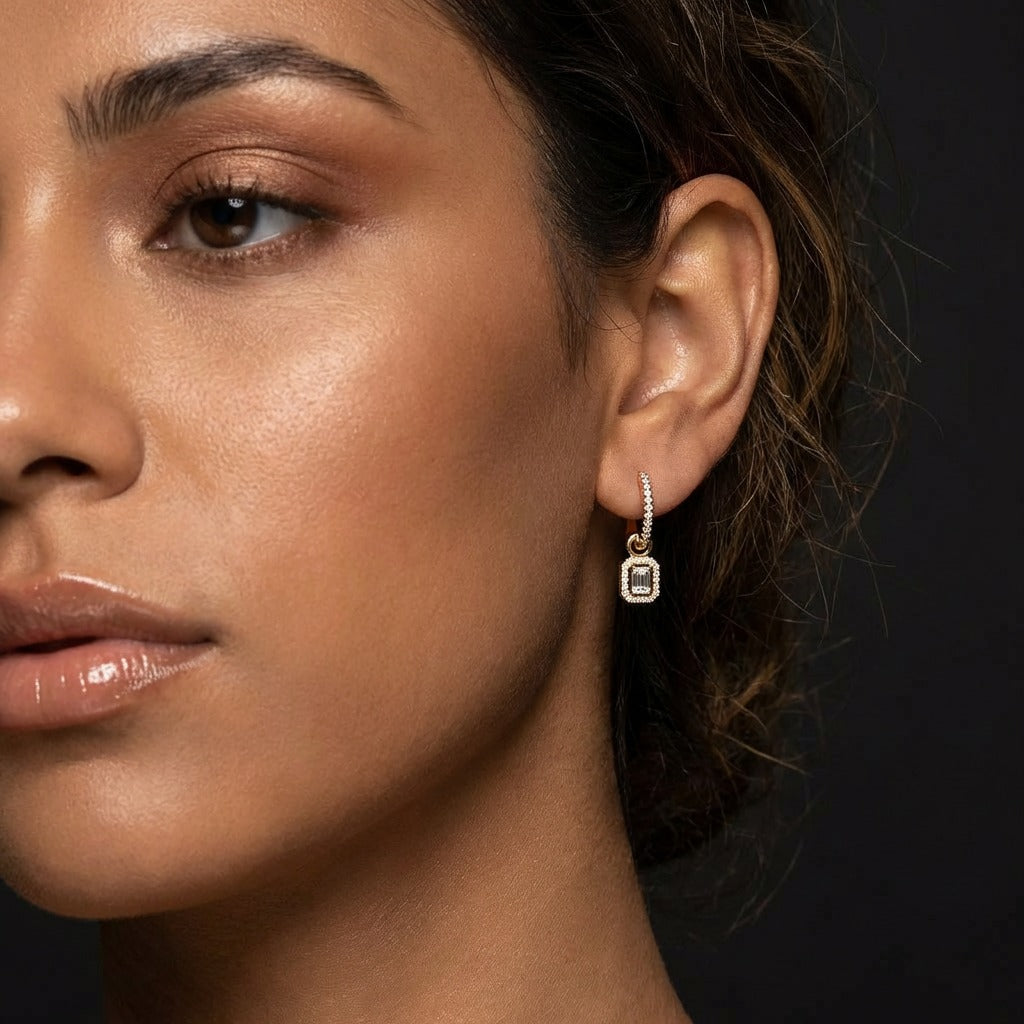 Verona Emerald Hoop Earrings