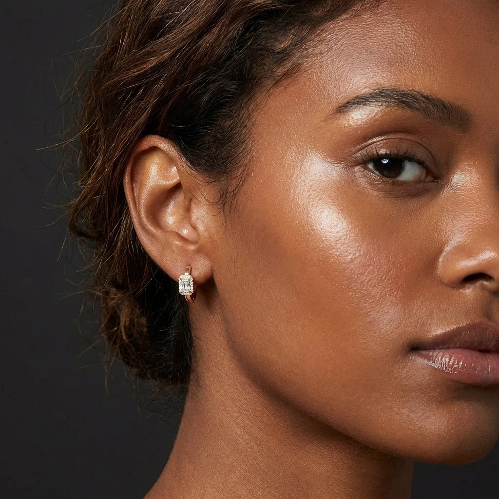 Cleopatra Diamond Huggie Hoop Earrings