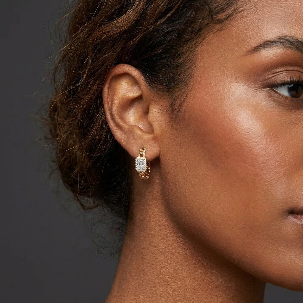 Cleopatra Diamond Hoop Earrings