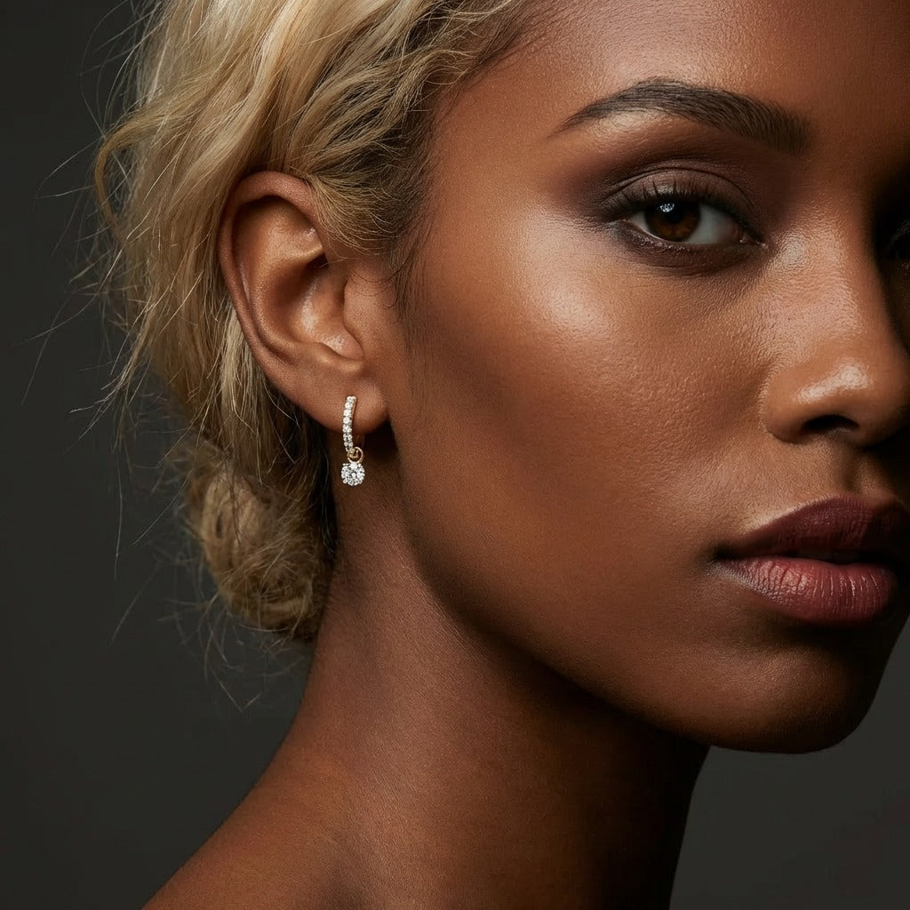 Solitaire Hoop Earrings
