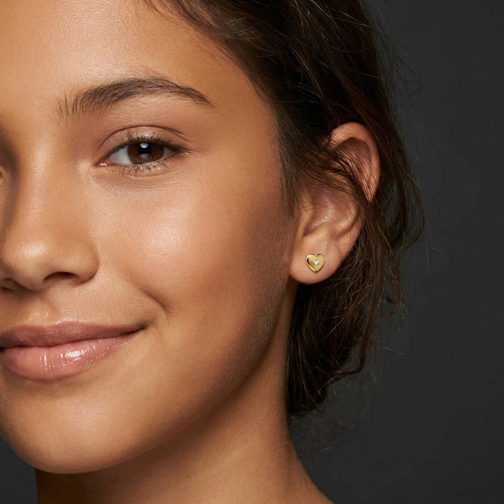 Heart Baby Stud Earrings