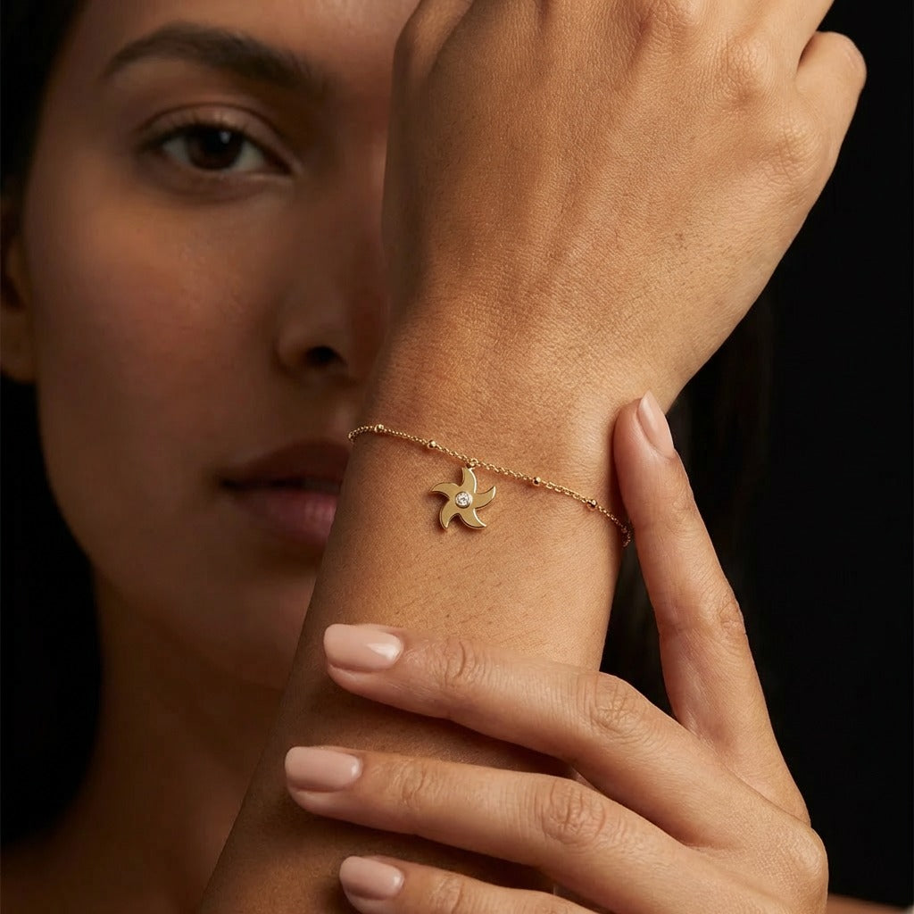 Diamond Starfish Bracelet – Étoile de Mer 0.05 ct / 3.00 g, solid 18K gold, view 2 of 4