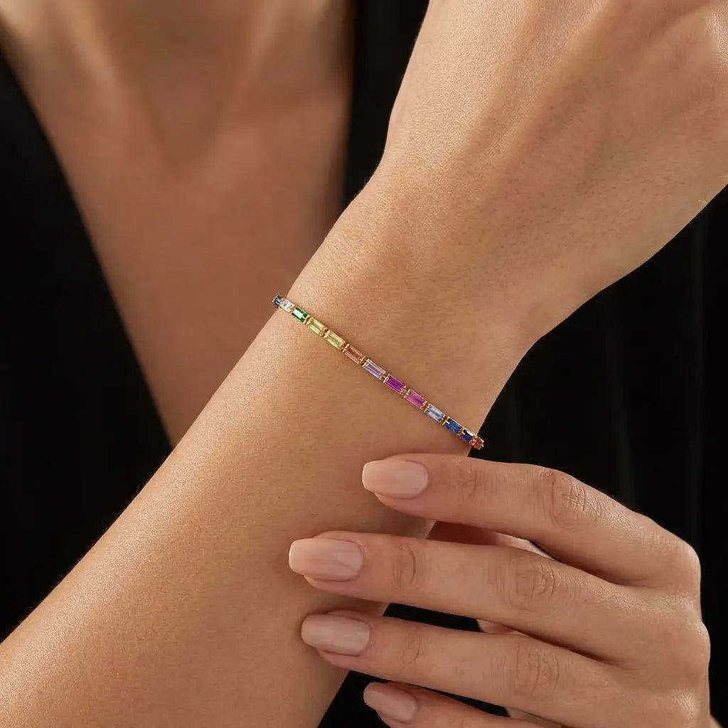 Emerald Precious Stone Tennis Bracelet
