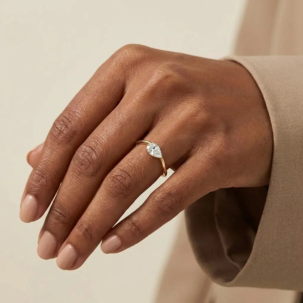 Lunaria Pear Ring