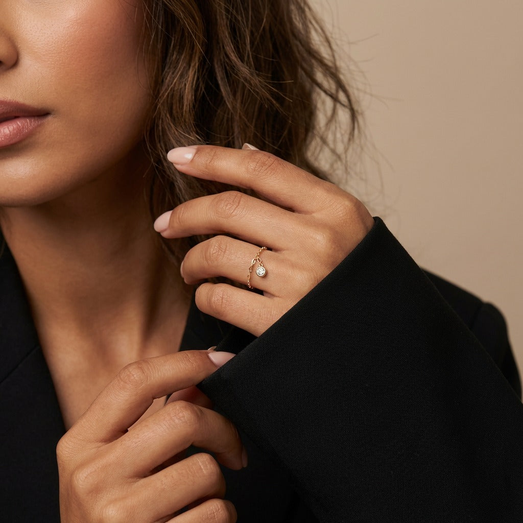Sahara Solitaire Chain Ring
