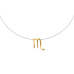 Zodiac Floating Choker with 18K Gold Zodiac Sign on Floating Wire