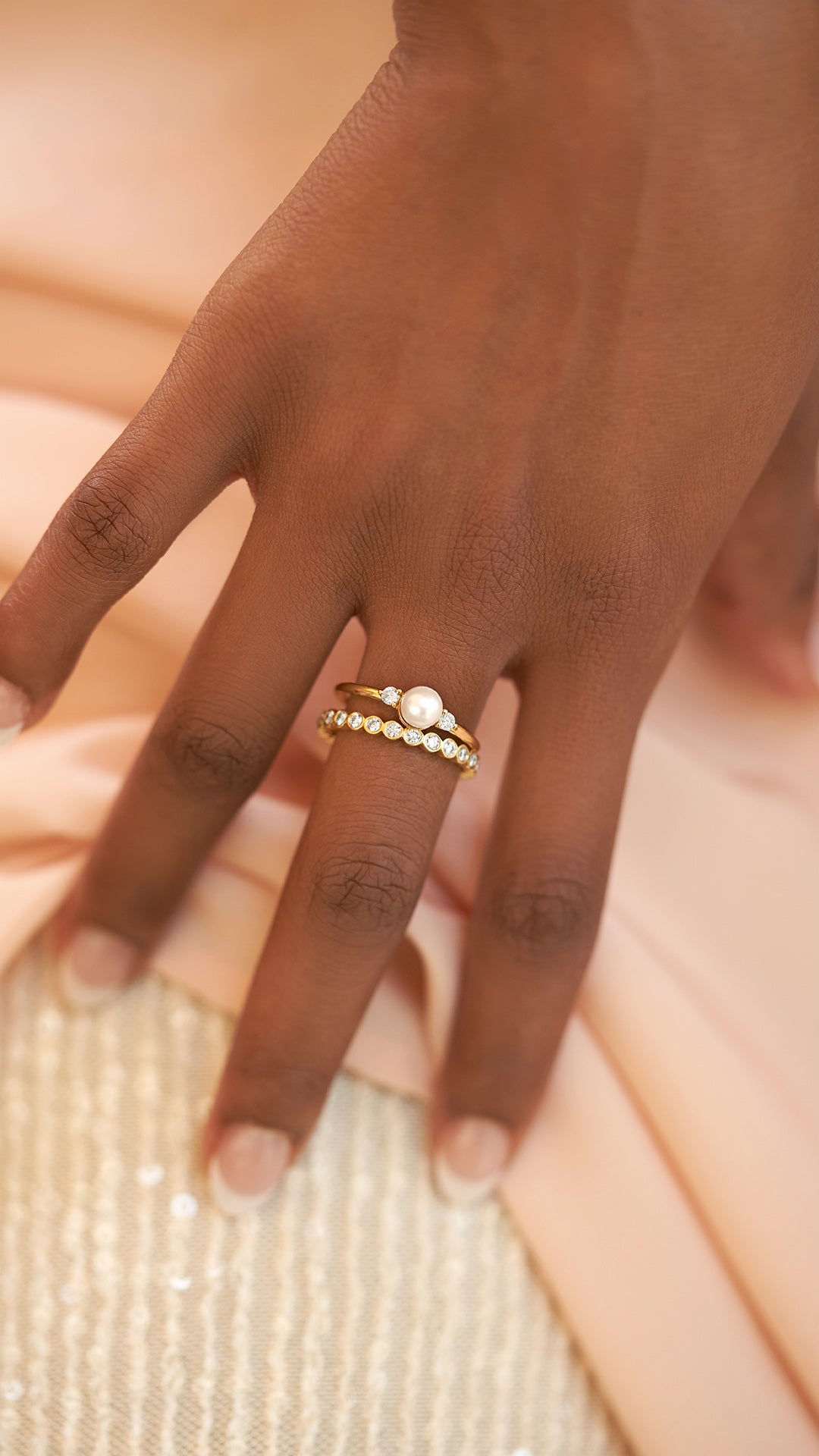 Half Circle Diamonds Wedding Band Ring