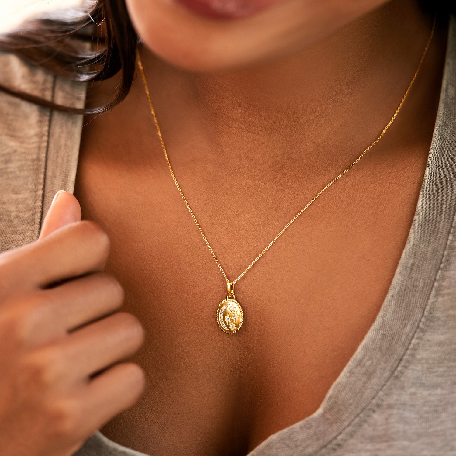 Moon Locket Necklace