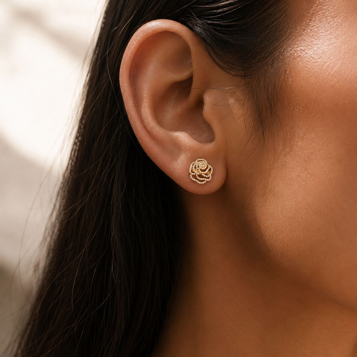 Rose Chouchou Stud Earrings