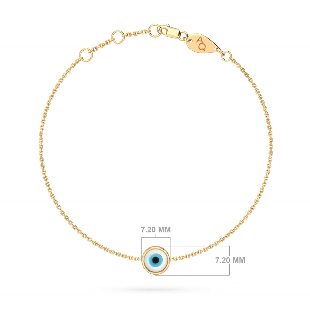 Evil Eye Bracelet, solid 18K gold, view 3 of 6