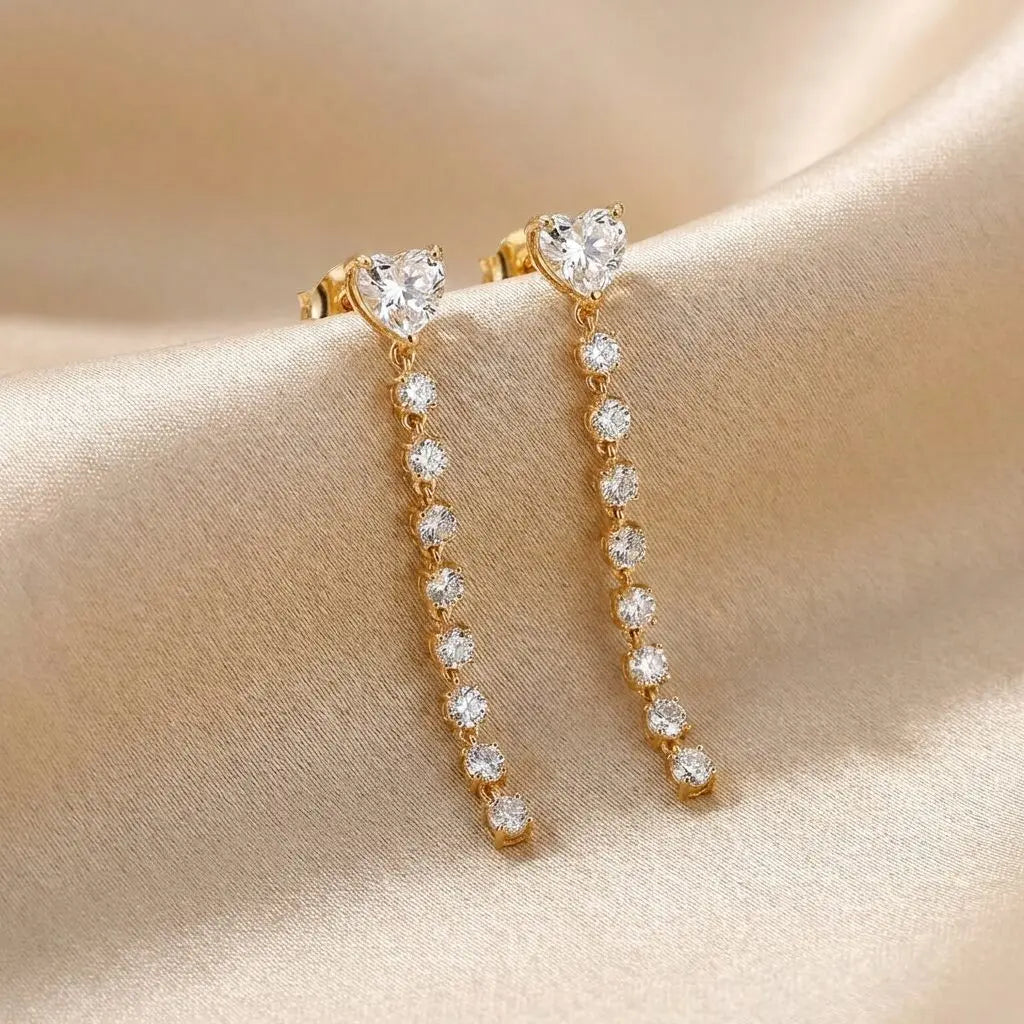 Scarlett Heart Hanging Stud Earrings