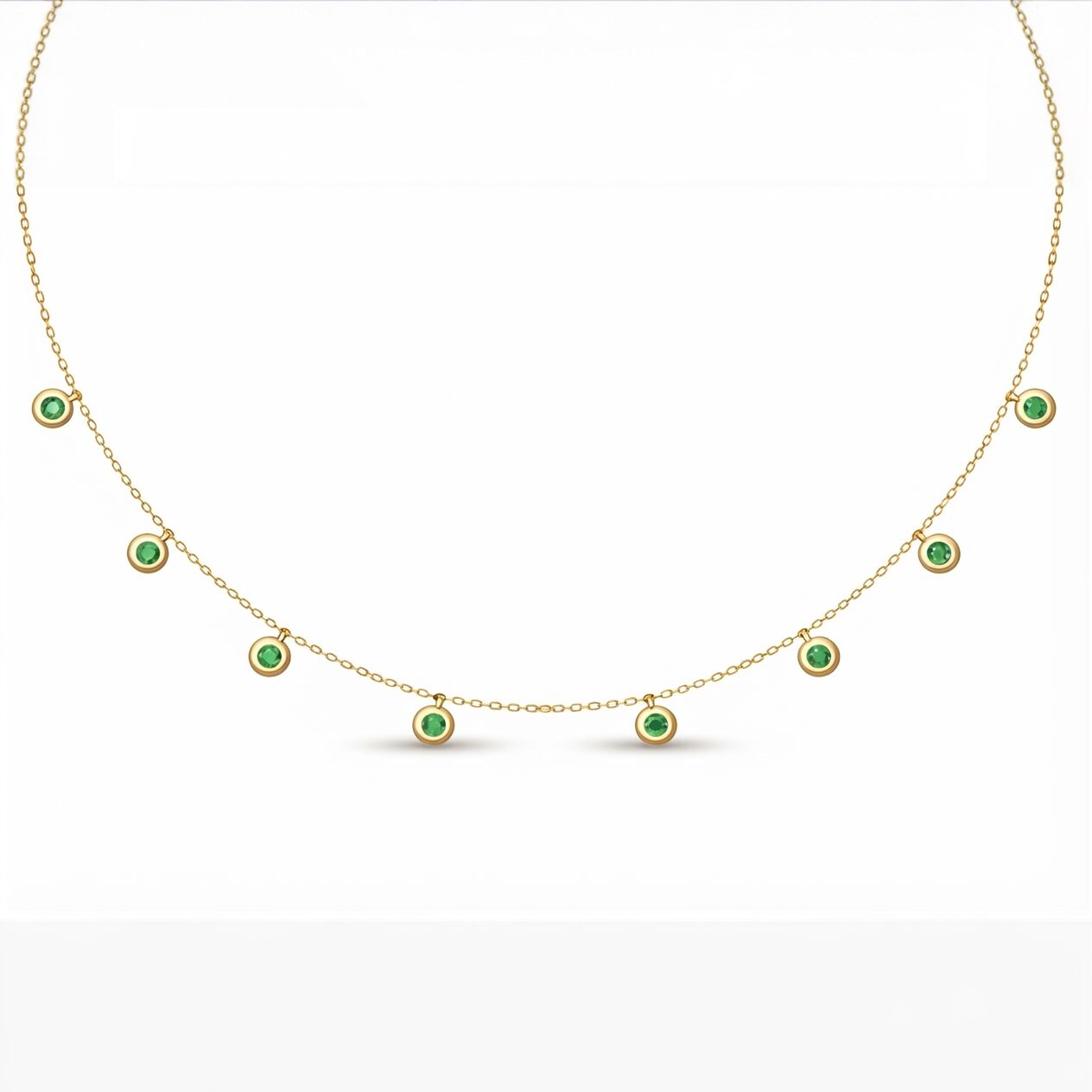Precious Stones Pendant Choker