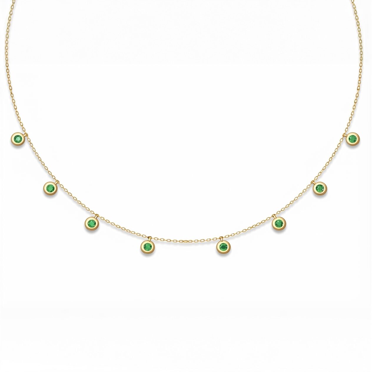 Precious Stones Pendant Choker