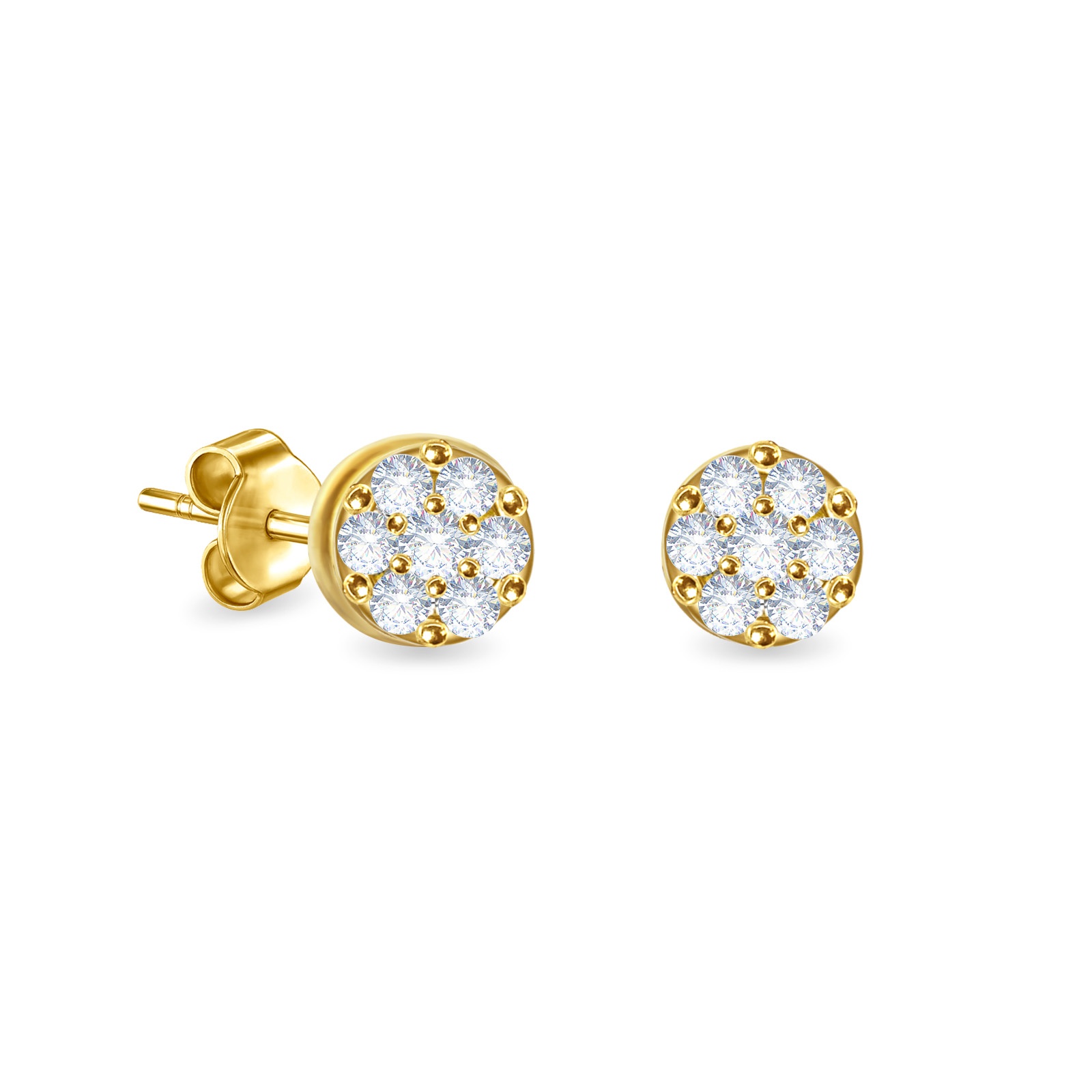 Ring Cross on Precious Stones 18K Gold and Diamonds - Aquae Jewels