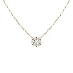 collier de fleurs de diamant et de grappes d'or