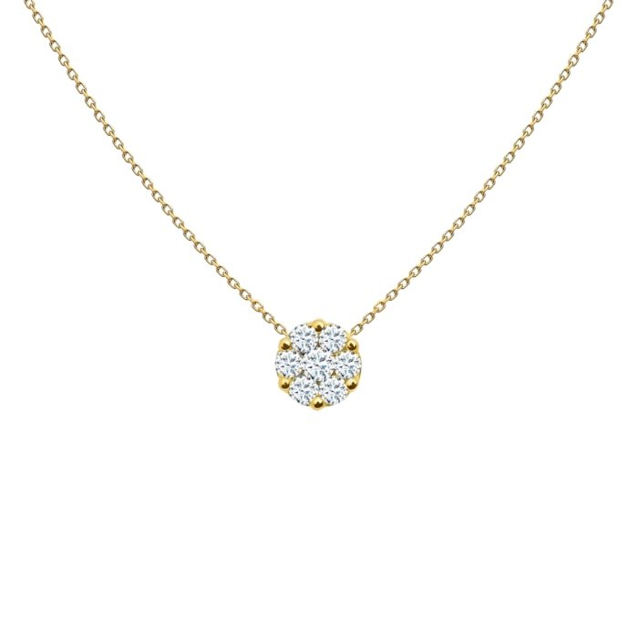Flower Cluster Diamonds Necklace-Y