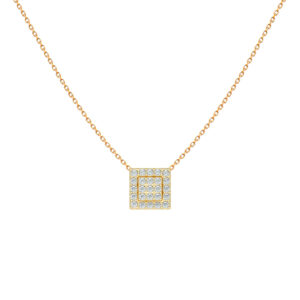 Diamant-Quadrat-Anhänger-Halskette-Zeit-Quadrat-18k-Gold