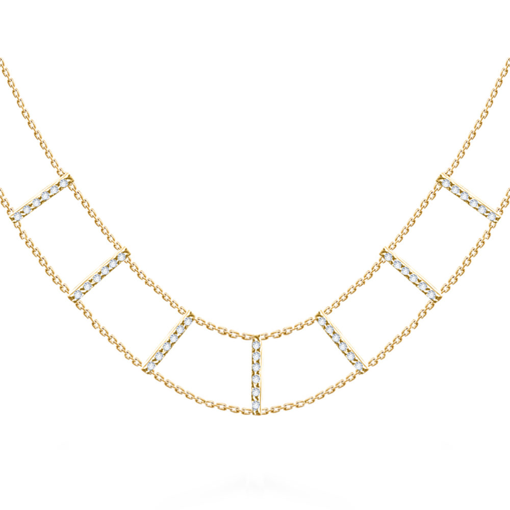 Diamond Gold Choker Odyssey in 18K Gold with White Diamonds