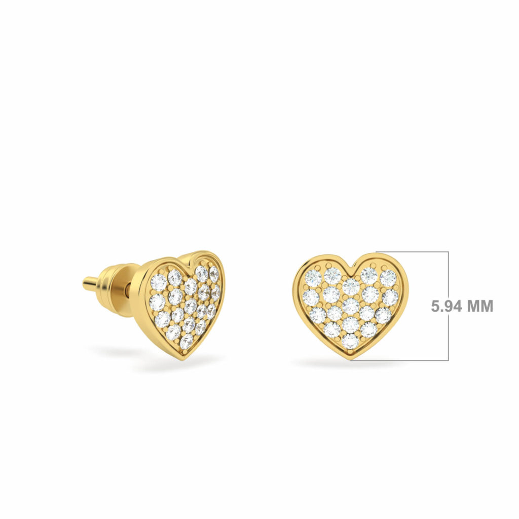 BABY EARRINGS FULL DIAMOND HEART