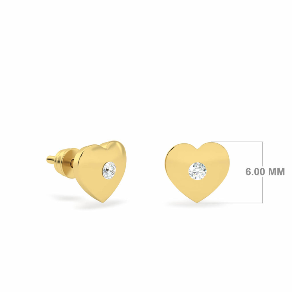 BABY EARRINGS HEART SOLITAIRE