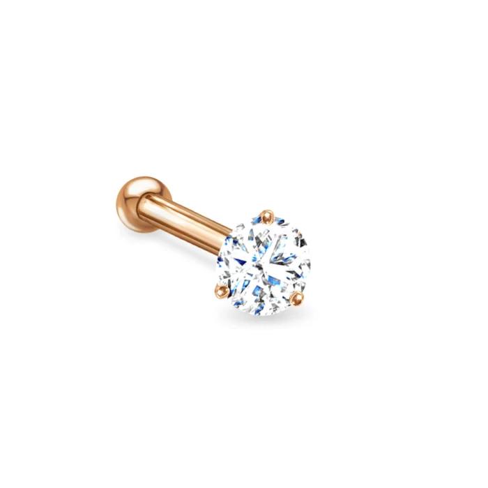 Nose Pin Earring - rose gold - Aquae Jewels - Exquisite Jewelry in 18k Gold & Diamonds | Dubai
