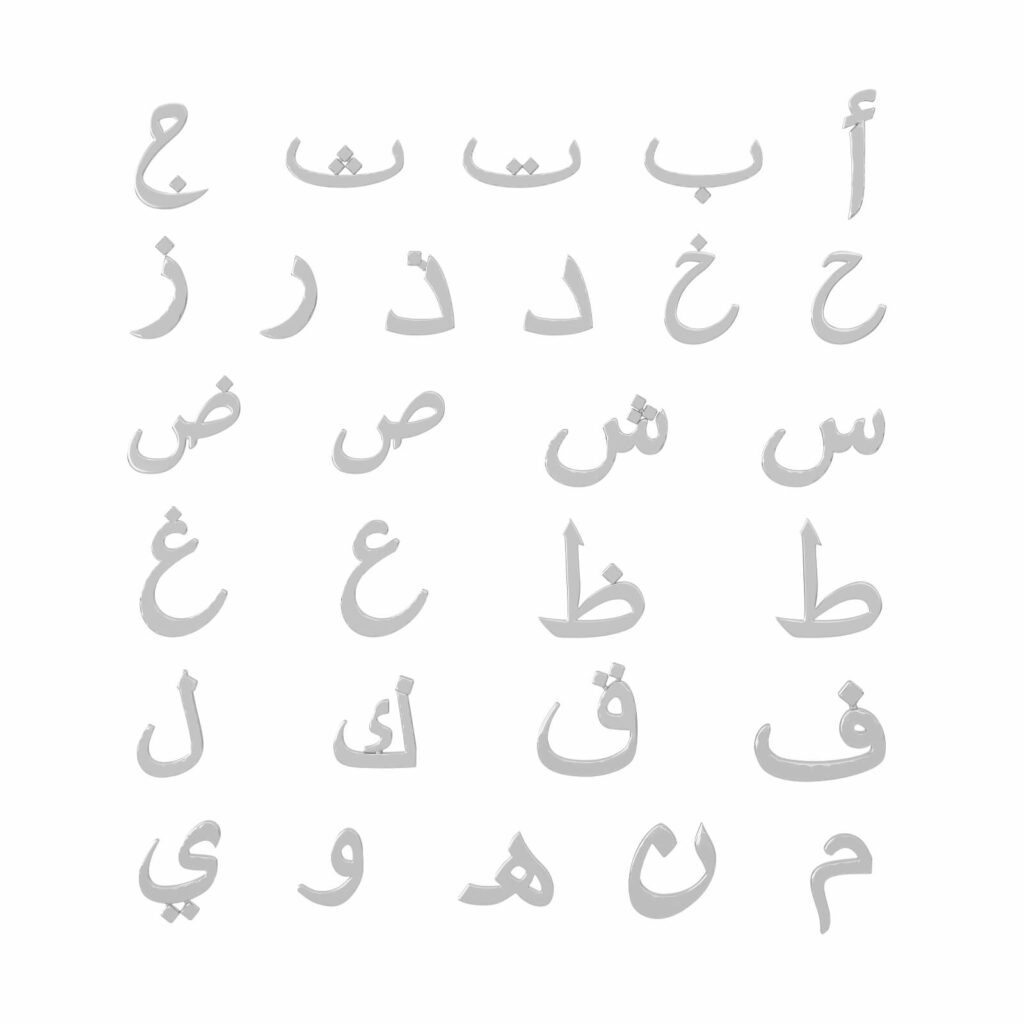 Arabisch alle Alphabet Gold W