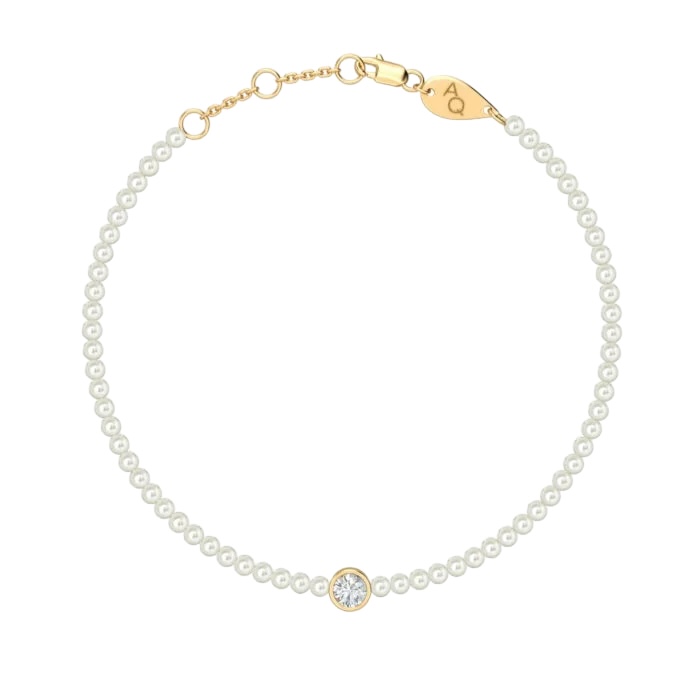 bracciale di perle-diamanti-0-10 carati-18k-oro