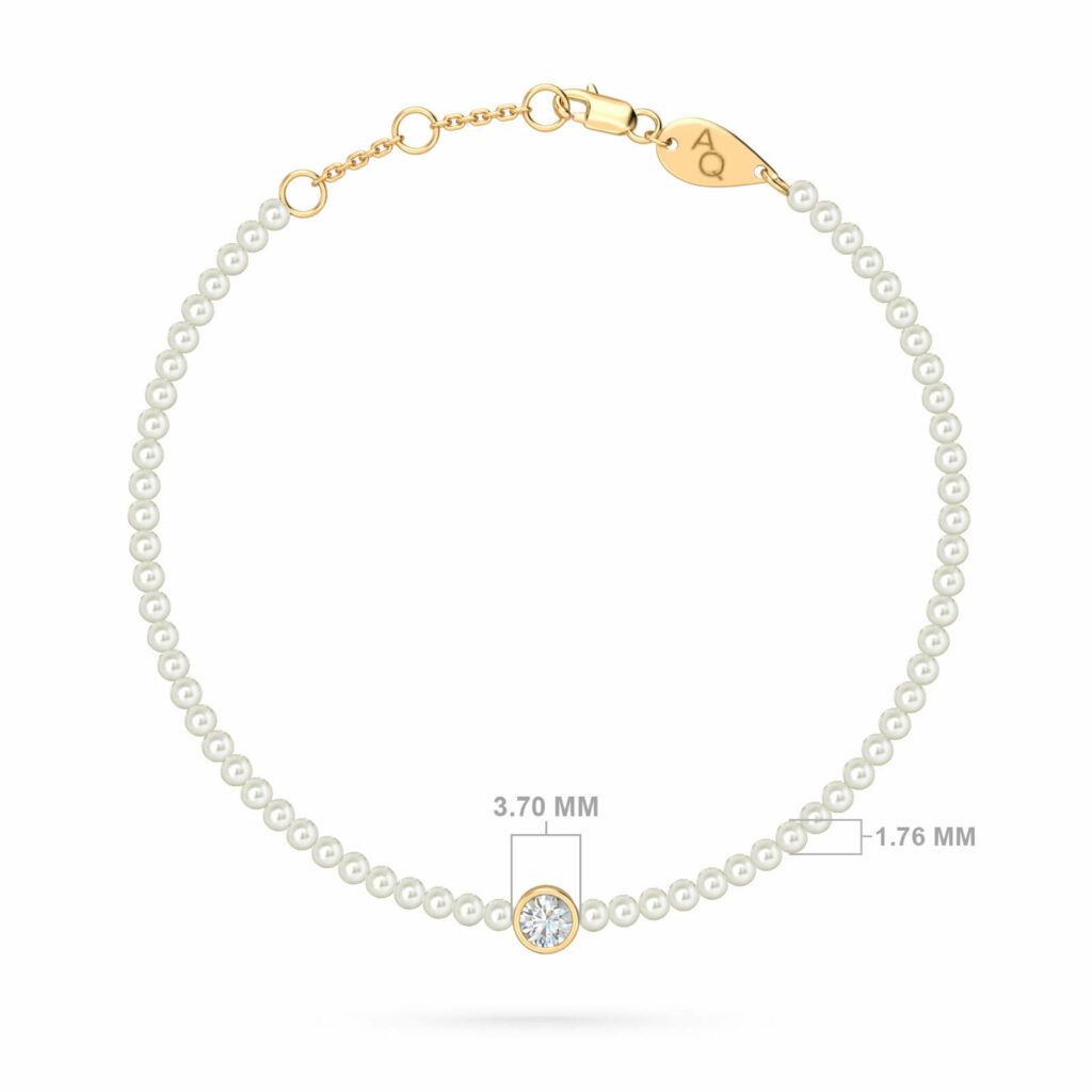 bracciale di perle-diamanti-0-10 carati-18k-oro