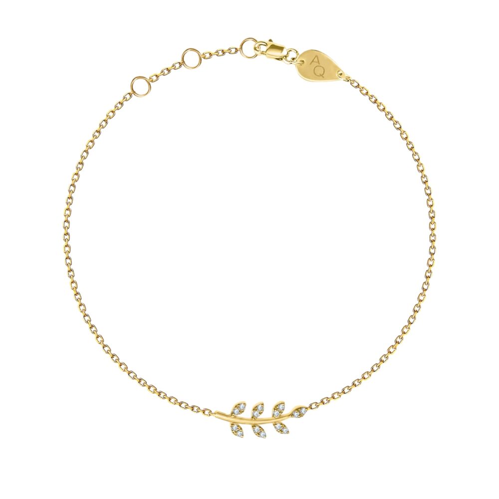 bracelet feuille d'or-18k-or