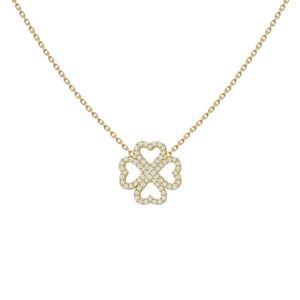 diamant-cœur-collier porte-bonheur-amour-précieux-18k-or