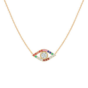 collier yeux maléfiques-multi-couleurs-18k-or