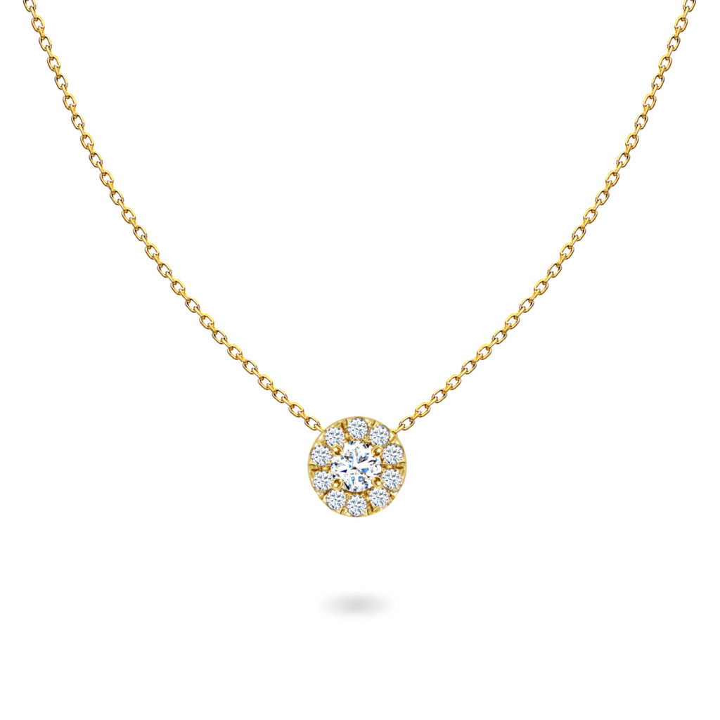 Necklace Mini Circle Diamonds 18K Gold | Aquae Jewels