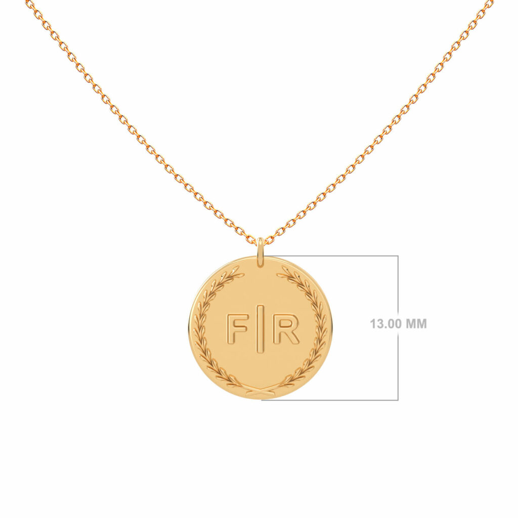 initiales personnalisees-collier-medal-2-lettres-18k-or