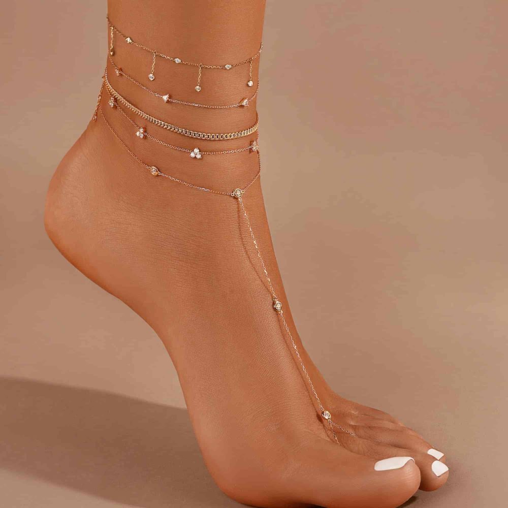 ANKLET CONSTELLATION RAIN 18K GOLD AND DIAMONDS