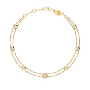 Doppel-Ketten-Armband-Konstellation-Gold-Diamanten