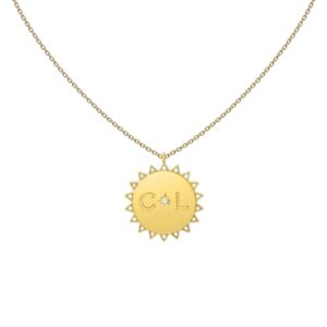 collana iniziale personalizzabile-diamante-lettere-soleggiate-18k-oro