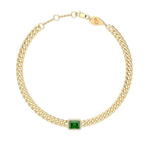 bracciale cubano-diamante-pietra preziosa-18k-oro