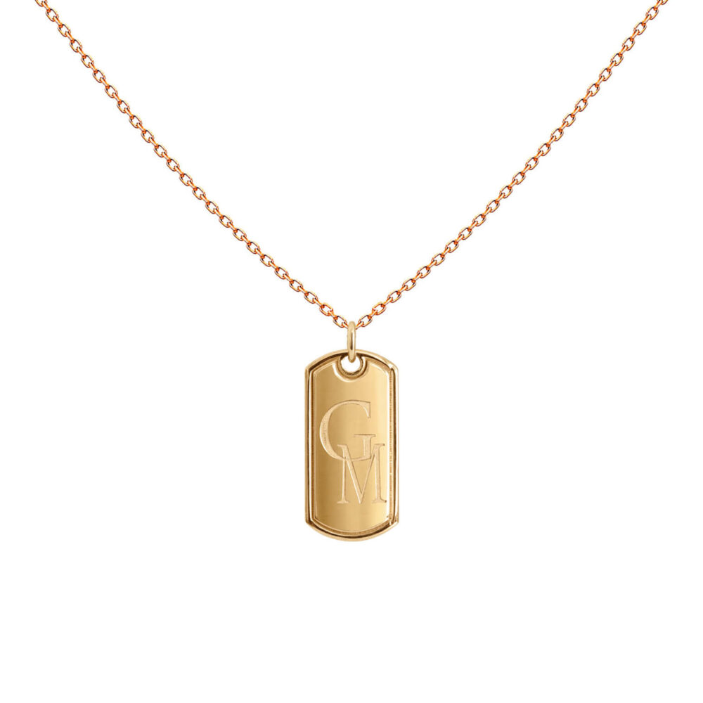 collana d'oro personalizzata-monogramma-collana pura-18k-oro